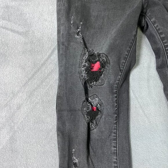 Judy Blue Skinny Fit Peek a Boo Buffalo Plaid Patch Women’s Jeans size 26 - Picture 7 of 12